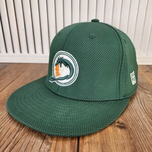 The Game MiLB Dayton Dragons A-Flex Fitted Sz M Baseball Hat Cap Green Sports